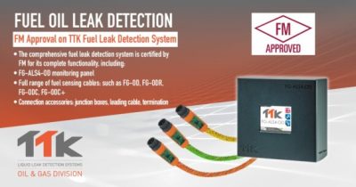 TTK’s Fuel & Organic Solvent Leak Detection System is FM certified